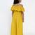 Mustard Embroidered Cotton Jumpsuit