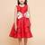 Red Solid Silk A-Line Dress