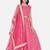 Pink Printed Silk Lehenga Choli Set