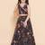 Black Printed Poly Georgette Lehenga Choli Set