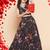 Black Printed Poly Georgette Lehenga Choli Set