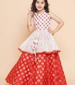 White Embroidered Silk Lehenga Choli Set