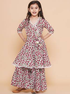 White Printed Pure Cotton Kurta Set 1