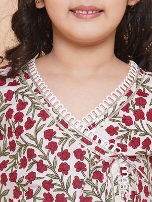 White Printed Pure Cotton Kurta Set 2