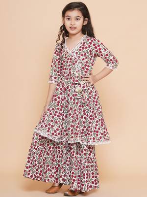 White Printed Pure Cotton Kurta Set 4