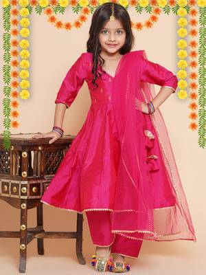 Blue Embroidered Poly Silk Kurta Set 1