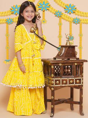 Yellow Printed Pure Cotton Kurta Set 1