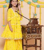 Yellow Printed Pure Cotton Kurta Set