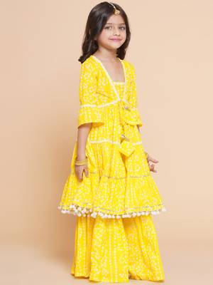 Yellow Printed Pure Cotton Kurta Set 4