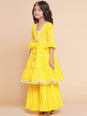 Yellow Printed Pure Cotton Kurta Set 5