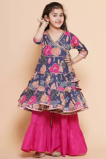 pink Printed Pure Cotton Kurta Set