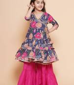 pink Printed Pure Cotton Kurta Set