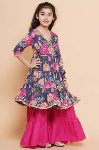pink Printed Pure Cotton Kurta Set