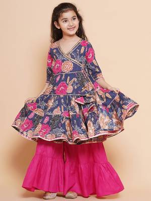 pink Printed Pure Cotton Kurta Set 4