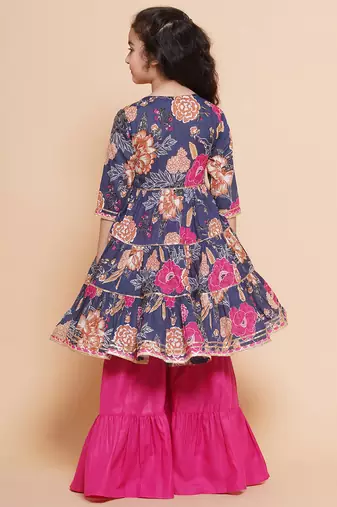 pink Printed Pure Cotton Kurta Set