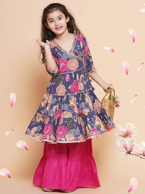 pink Printed Pure Cotton Kurta Set 6