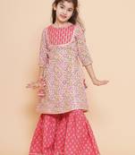 Pink Printed Pure Cotton Kurta Set