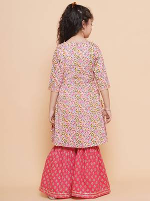 Pink Printed Pure Cotton Kurta Set 3