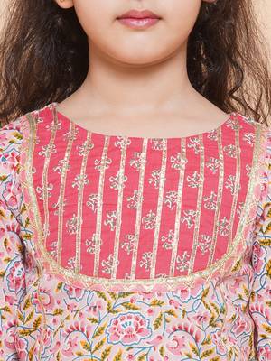 Pink Printed Pure Cotton Kurta Set 4