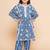 Blue Printed Pure Cotton Kurta Set