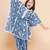 Blue Printed Pure Cotton Kurta Set