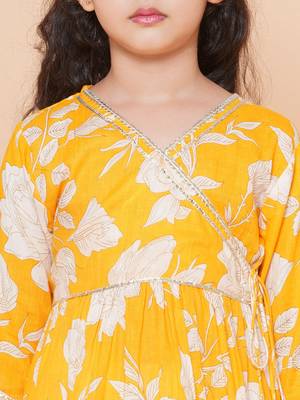 Yellow Printed Pure Cotton Kurta Set 2