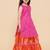 Pink Printed Silk Lehenga Choli Set