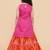 Pink Printed Silk Lehenga Choli Set