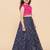 Pink Printed Silk Lehenga Choli Set
