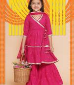 pink Printed Pure Cotton Kurta Set