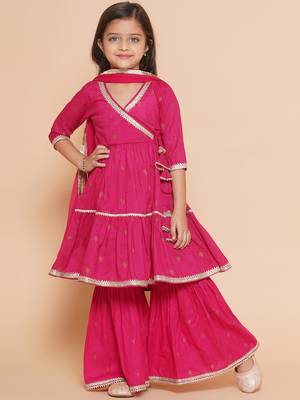 pink Printed Pure Cotton Kurta Set 3