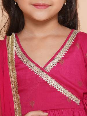 pink Printed Pure Cotton Kurta Set 4