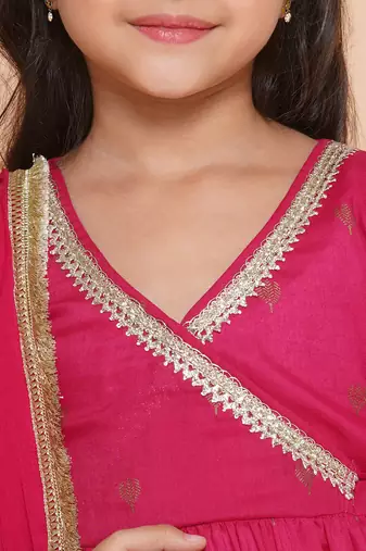 pink Printed Pure Cotton Kurta Set