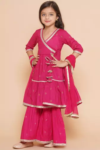pink Printed Pure Cotton Kurta Set