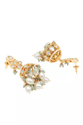 Kundan polki jhumkas