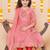 Peach Self Design Silk Kurta Set