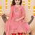 Peach Self Design Silk Kurta Set