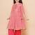 Peach Self Design Silk Kurta Set