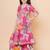 Pink Printed Silk Kurta Set