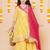 Yellow Self Design Silk Kurta Set