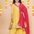 Yellow Self Design Silk Kurta Set