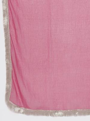 Peach Printed Pure Cotton Kurta Set 3