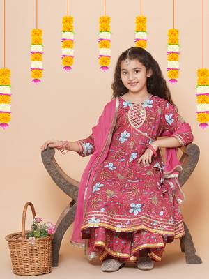 Peach Printed Pure Cotton Kurta Set 4