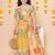 Yellow Printed Silk Lehenga Choli Set