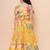 Yellow Printed Silk Lehenga Choli Set