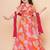 Orange Printed Silk Lehenga Choli Set