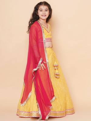 Yellow Woven Design Silk Lehenga Choli Set 5