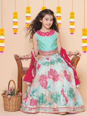 Pink Embroidered Silk Lehenga Choli Set 2
