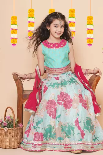 Pink Embroidered Silk Lehenga Choli Set