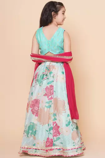 Pink Embroidered Silk Lehenga Choli Set